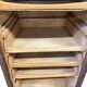 Vintage wooden filing cabinet with roller shutter