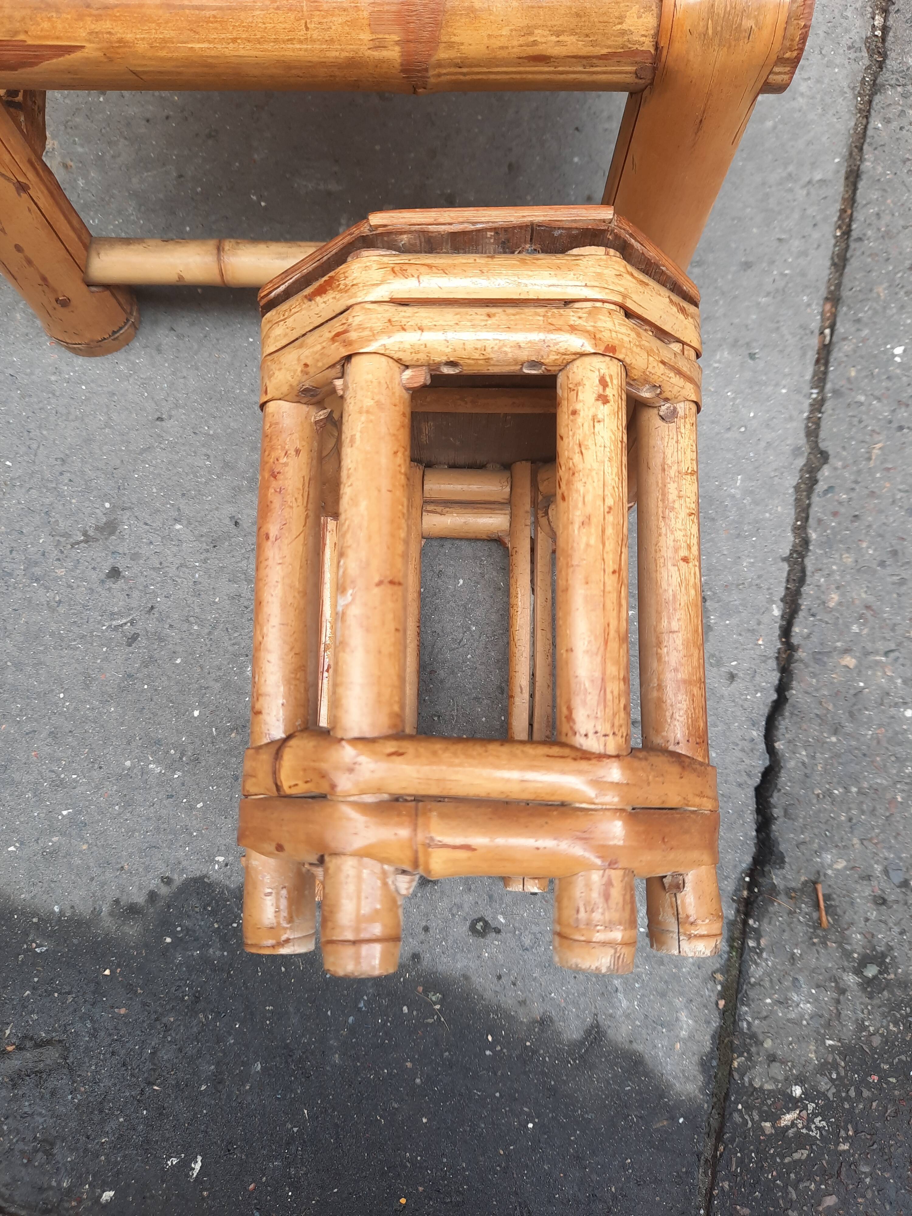 Set of two bamboo plant holders
