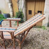 Rattan armchair / chaise longue