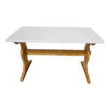Pine table, white top