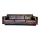 Vintage danish mid-century 3 person brown leather sofa by georg thams 1960s
