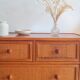 Vintage rattan chest of drawers