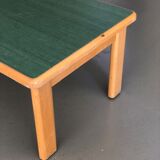 Rectangular coffee table in wood and dark green melamine