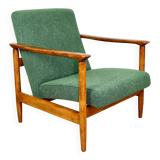 GFM-142 armchair, design by Edmund Homa from the 70s, green boucle - 2 pieces available