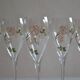 6 champagne flutes Perrier Jouet model Belle Époque by Emile Gallé
