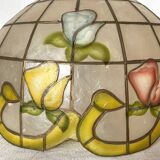 Flower suspension in mother-of-pearl and brass 48 cm