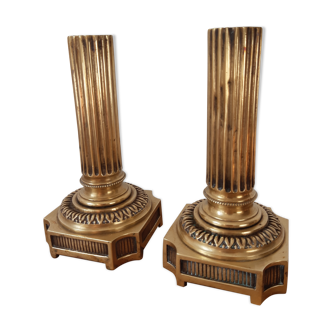 Pair of brass candlesticks