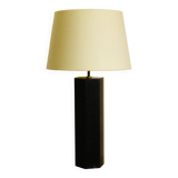 Black marble hexagonal lamp in the style of Jules Wabbes