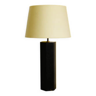 Lampe hexagonale en marbre noir dans le style  de Jules Wabbes