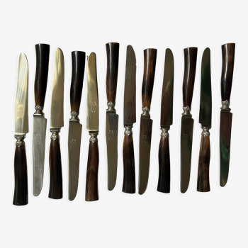 Set of 12 old knives Fontenille Pataud
