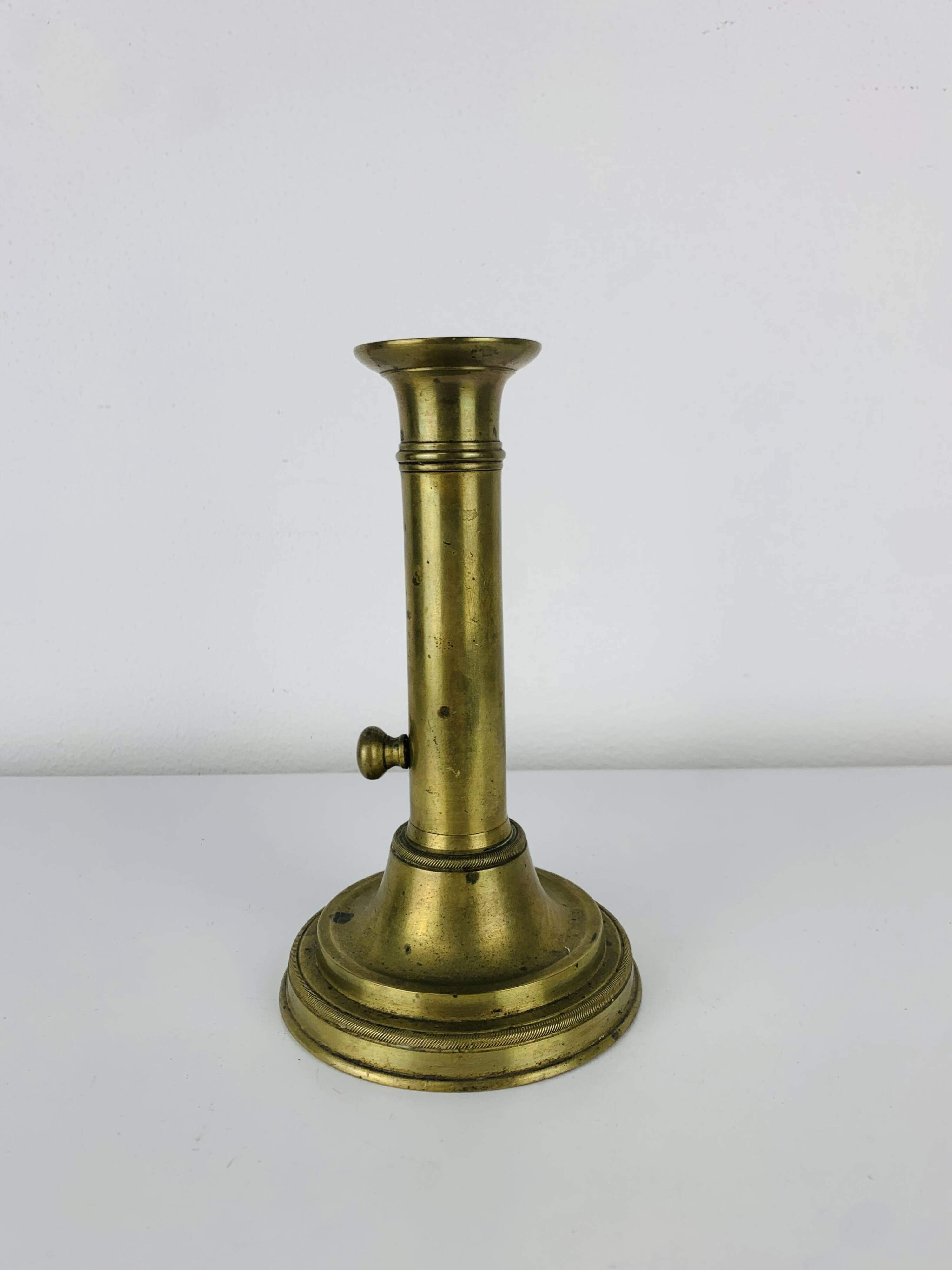 Golden brass candlestick, vintage