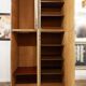Pair of Guido Faleschini brown suede and metal wardrobes - 1960s