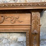 Old English style wooden fireplace