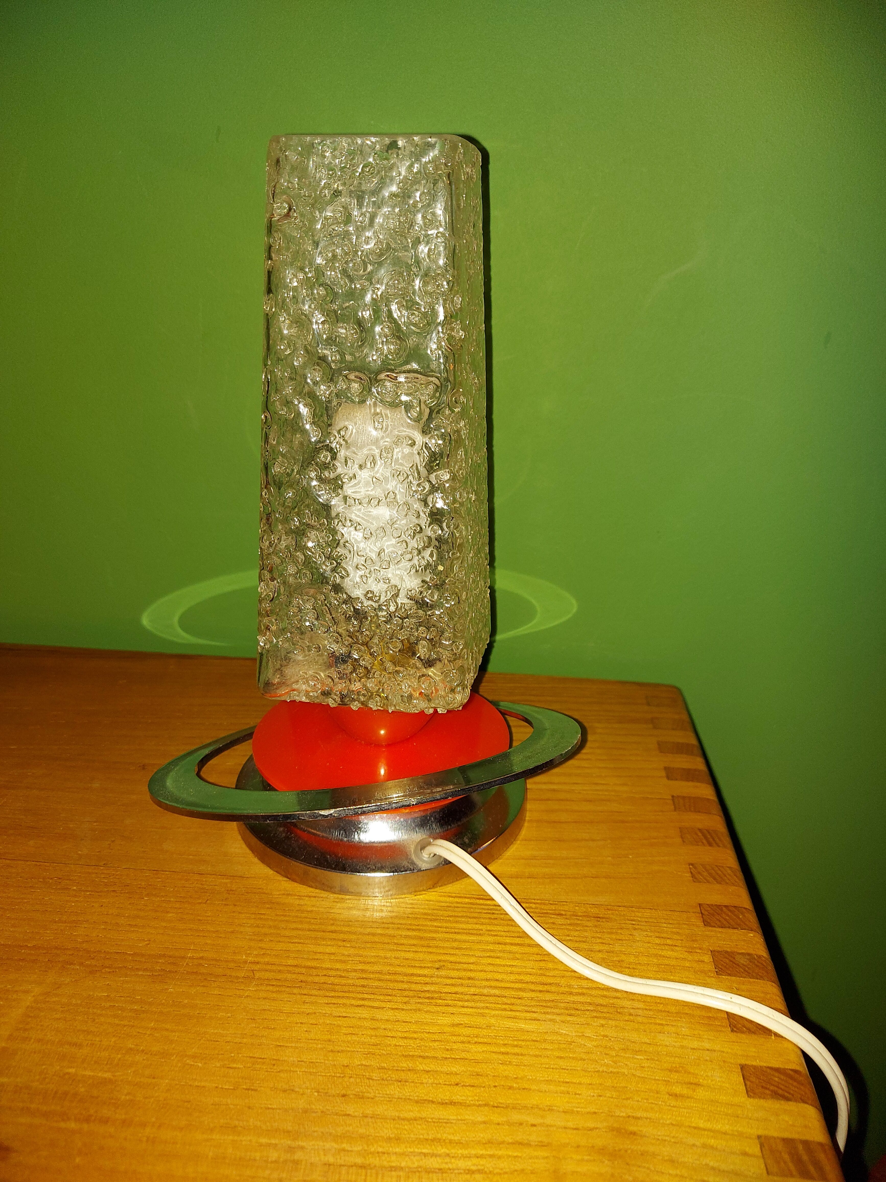 Vintage metal and glass lamp