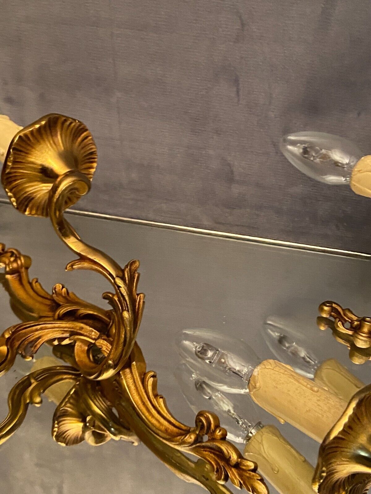 Pair of Louis XV style gilded bronze sconces