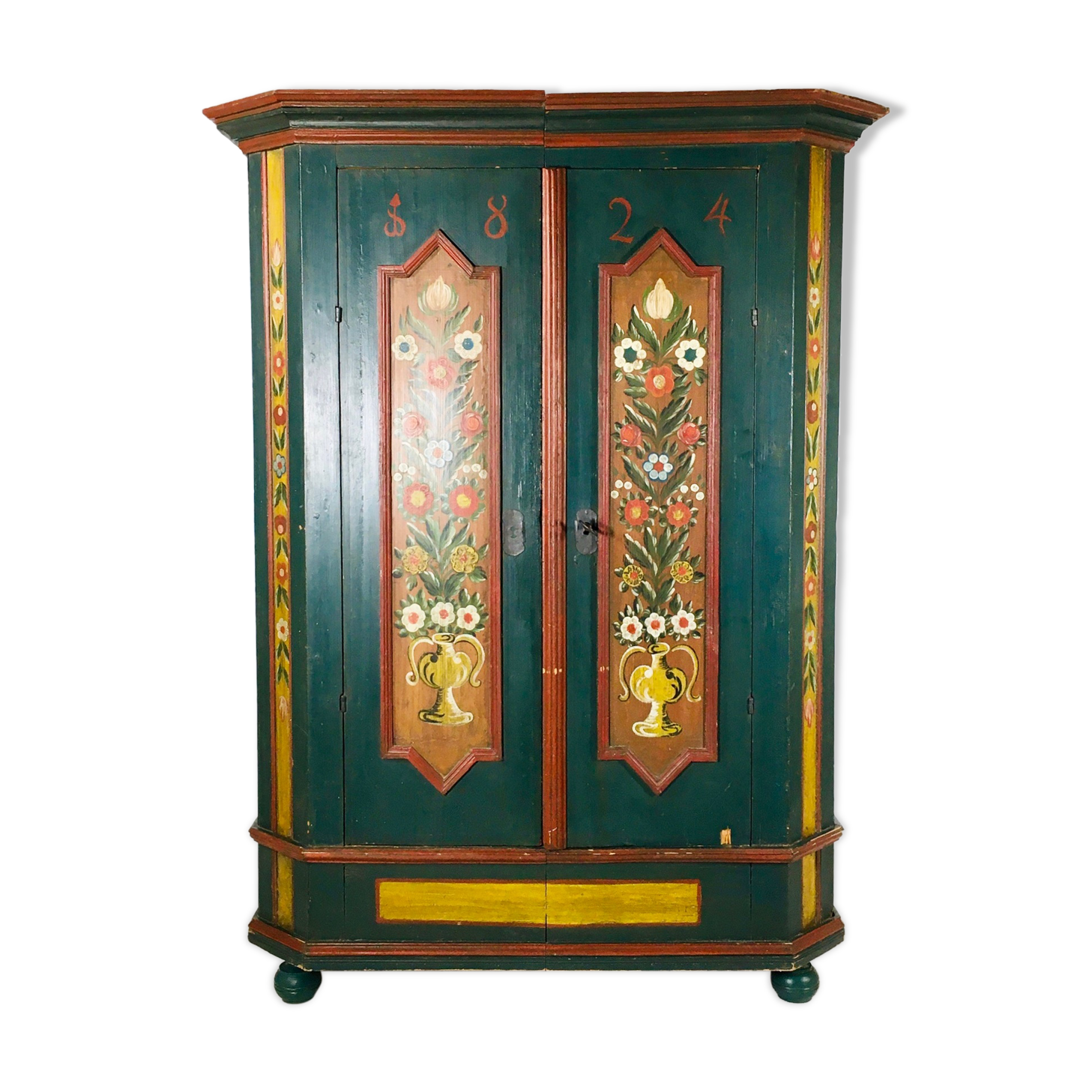 Painted Bavarian wardrobe, Germany 19th's