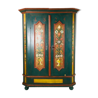 Painted Bavarian wardrobe, Germany 19th's