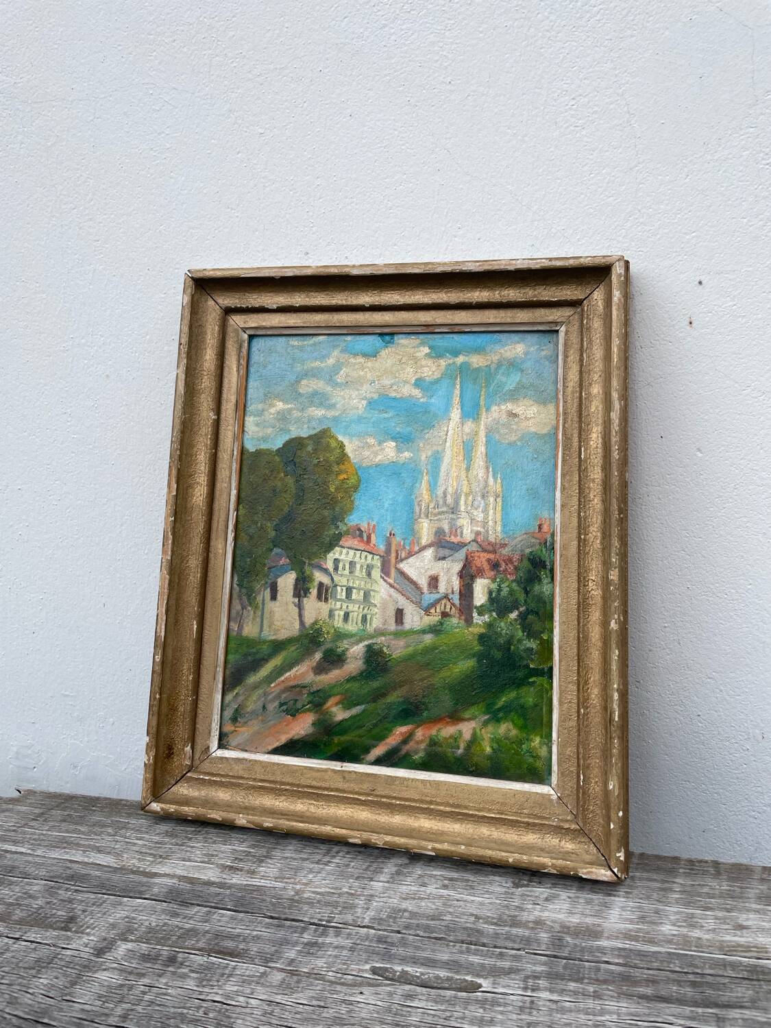 Bayonne Basque oil painting