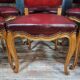 Series of 6 louis XV chairs neo-rustic in blond oak
