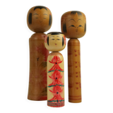Set of 3 kokeshi dolls (medium size)
