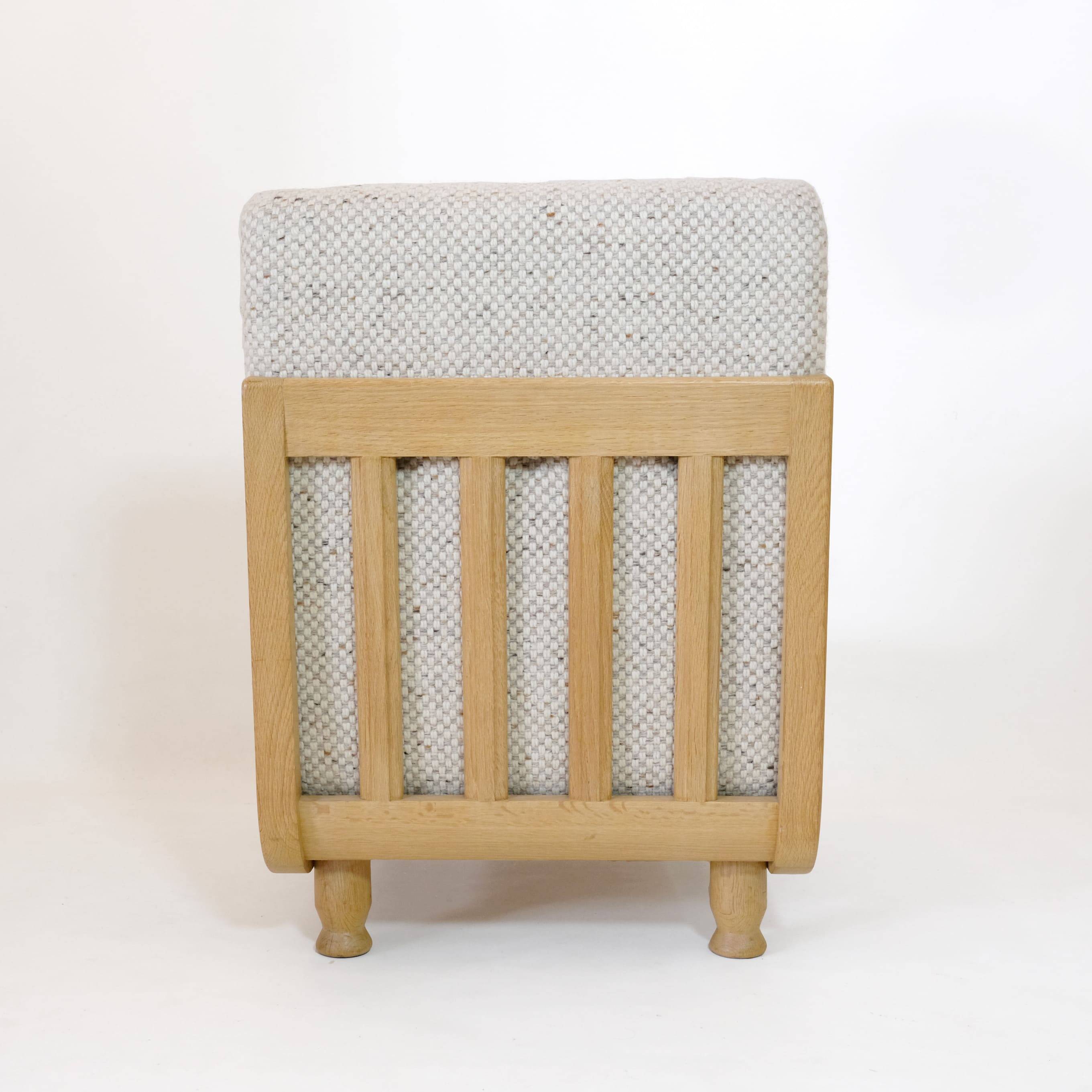 Robert Guillerme & Jacques Chambron, armchair upholstered in beige fabric.