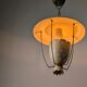 Perforated metal pendant lamp with brass details, Italy, 1940s