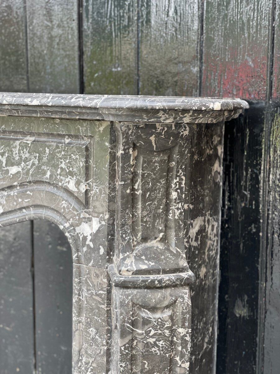 Fireplace Napoleon III in grey marble Saint-anne