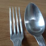 Christofle silver-plated fork and soup spoon