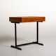 Teak and black painted metal desk, European production, 1960s