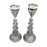 Paire de bougeoirs en argent