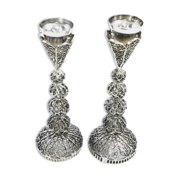 Pair of silver candle holders