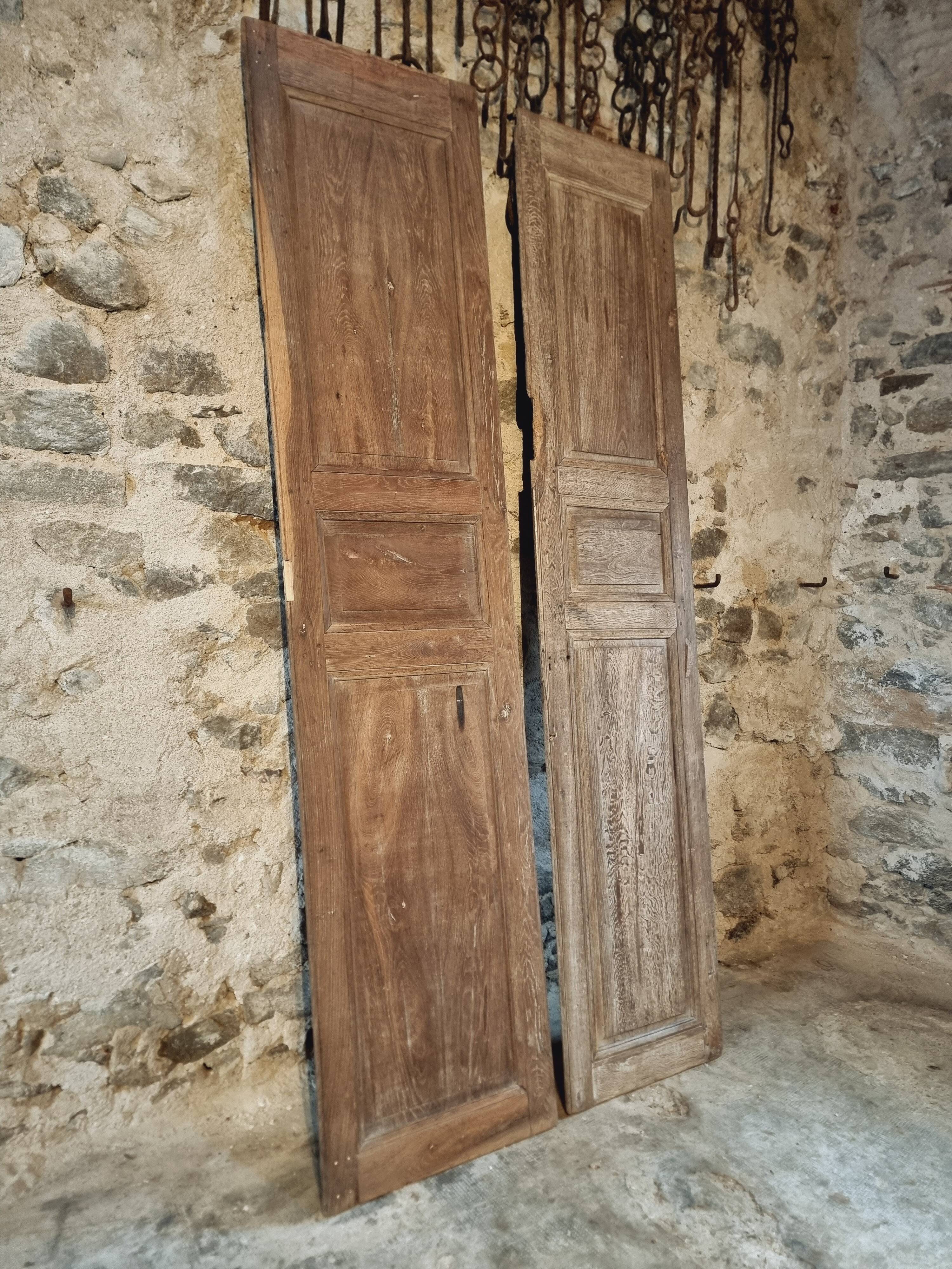 Pair of antique French oak doors – Late 19th century