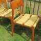 Three Scandinavian chairs - seated in braided rope