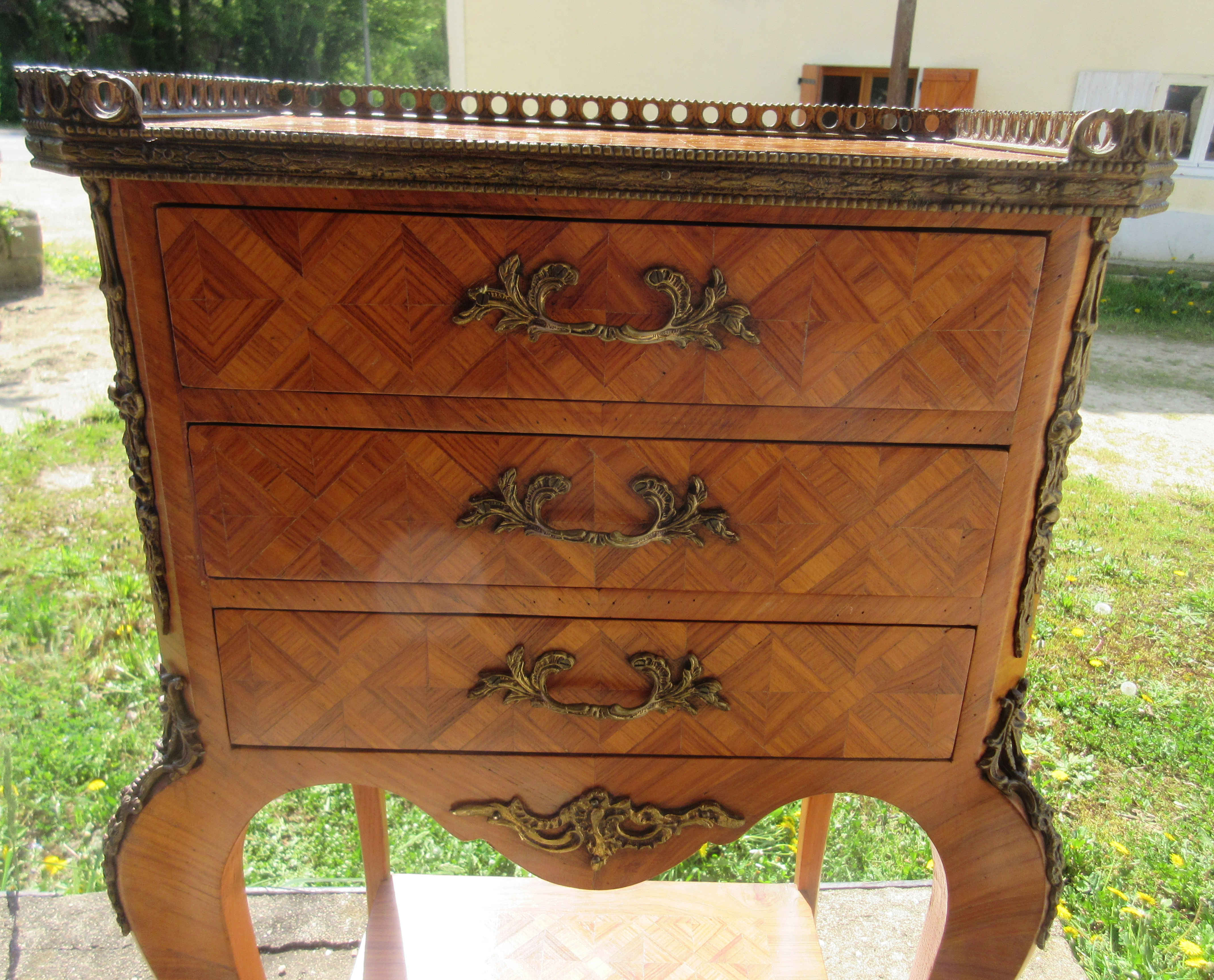 Rosewood marquetry side table