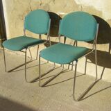 Series of two vintage stackable chairs