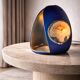 Sculptural lamp in ceramic and slice of agate, France 1970 signed.