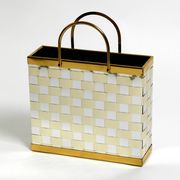 Stunning 1980s brass magazine rack in Hollywood Regency design