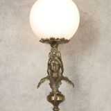 Antique Italian Figural Brass Wall Lamp, set of 2