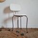 Retro 60s chair metal and white fabric