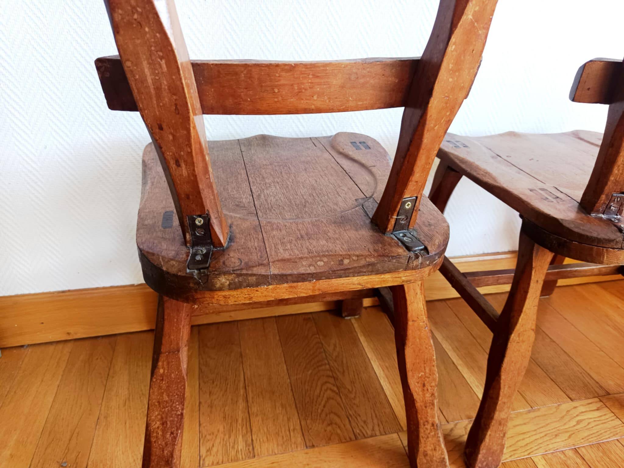 Paire de chaises brutalistes style ranch