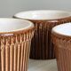 8 antique ceramic ramekins, brown finish