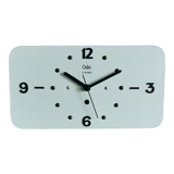 Vintage formica clock rectangular silent wall clock "Odo blue black"