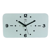 Horloge formica vintage pendule murale silencieuse rectangulaire "Odo bleu noir"