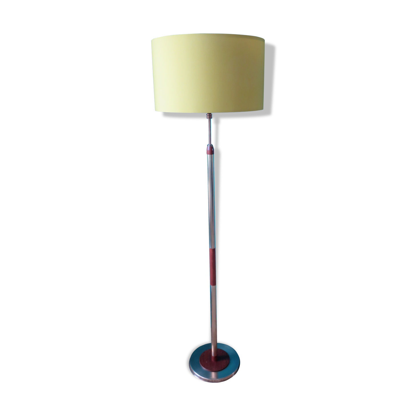 Lampadaire en laiton et teck, Danemark 1955