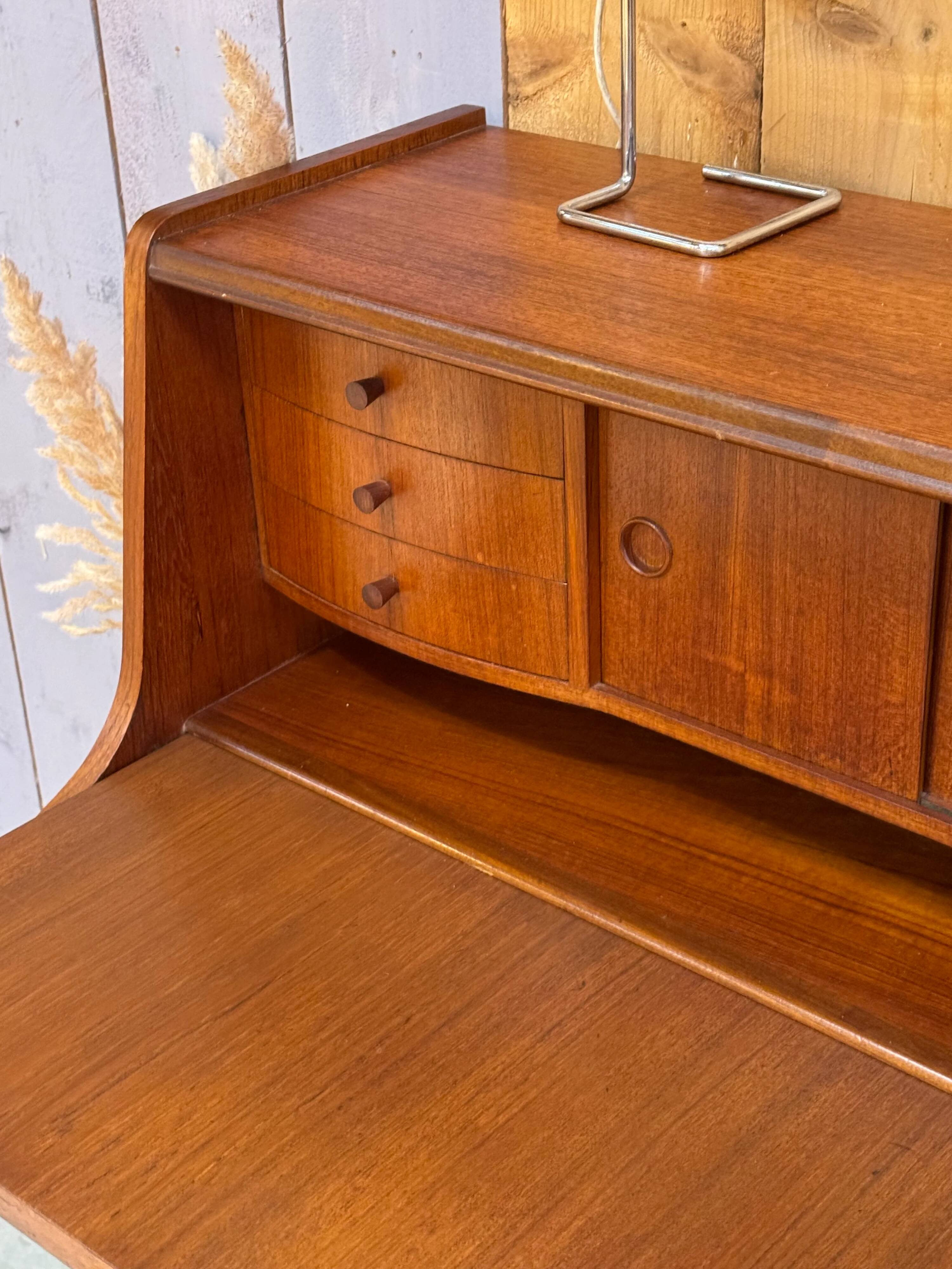 Vintage Scandinavian teak secretary "Alton" by Poul M. Jessen for Viby J Mobelfabrik