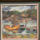 Original Swedish Oil On Panel – “Dock” By Dal‑Edvin – Signed – Vintage & Framed – 31 × 30 Cm (12.2" × 11.8")