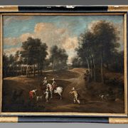 Flemish School of the 17th Century Hunting Scene Oil on Canvas