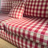 Gingham check sofa bench