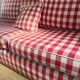 Gingham check sofa bench