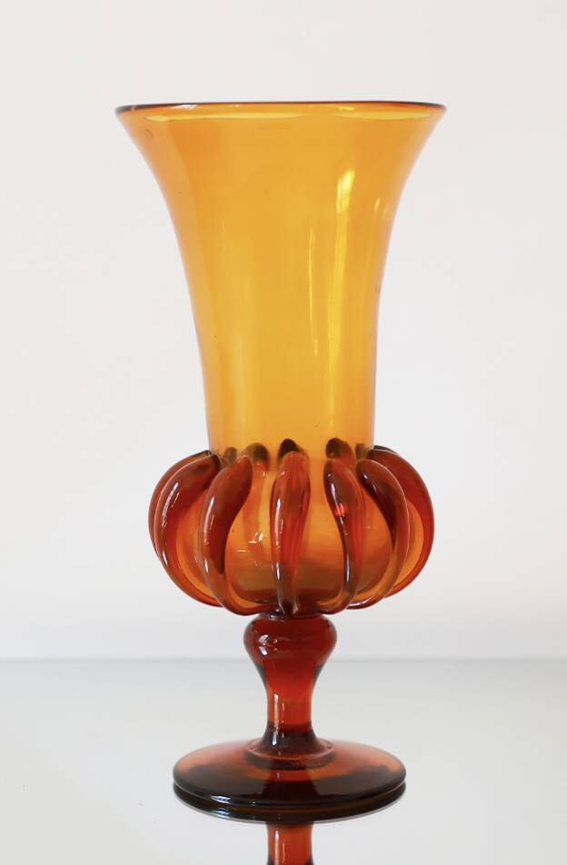 amber glass bubble vase